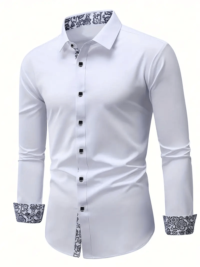 Men's Geometric Business Casual Shirt