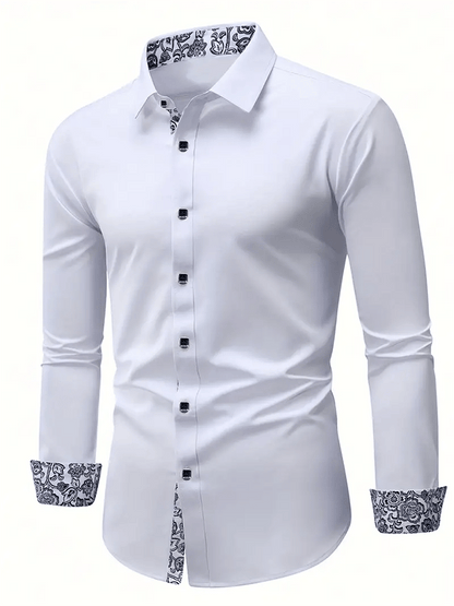 Men's Geometric Business Casual Shirt