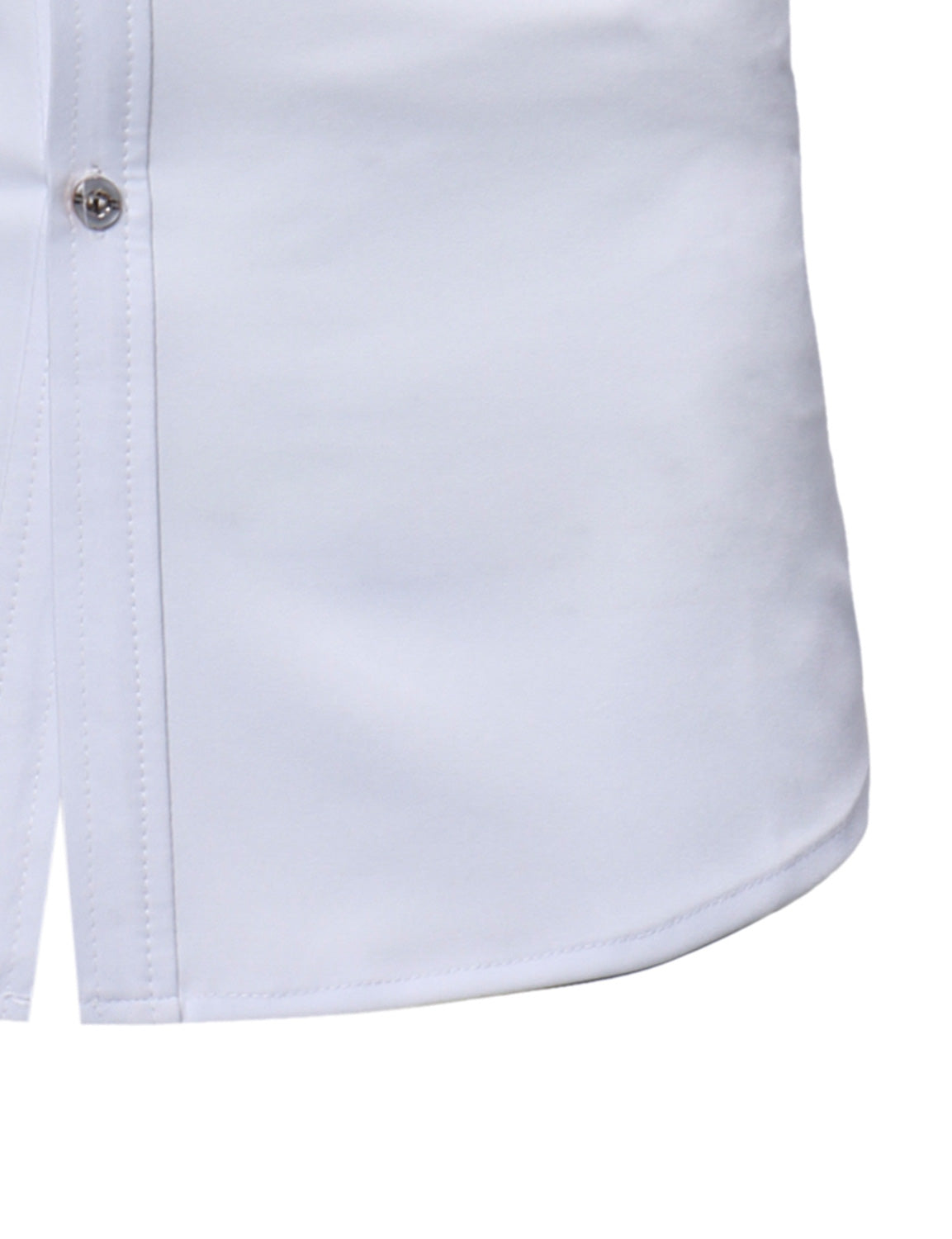 Men's Stand Collar Lace Solid Color Long Sleeve Tuxedo Dress Shirt