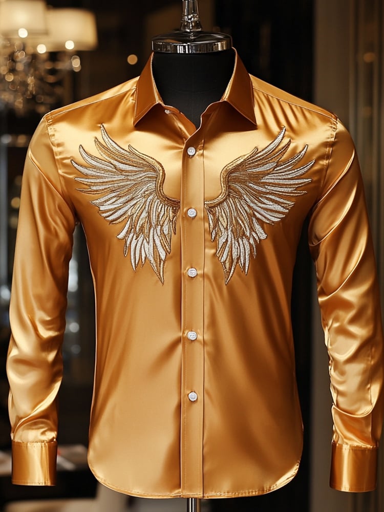Men's Luxury Gorgeous Wings Long Sleeve Shirt