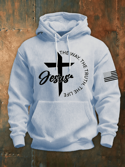 Men's Faith Print Knit Hoodie