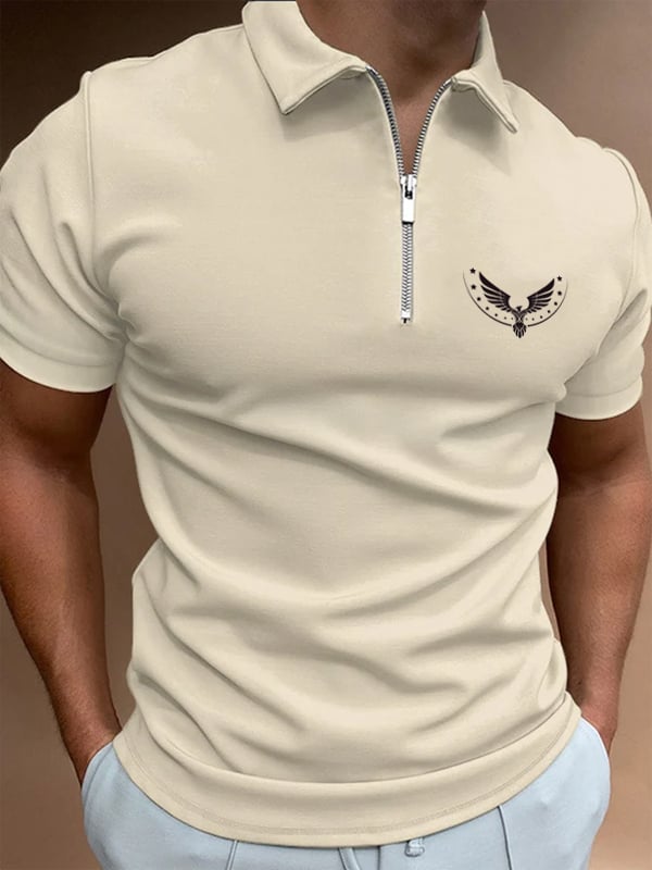 Casual Men'S Zipper Polo