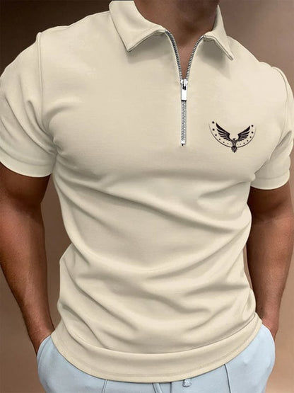 Casual Men'S Zipper Polo