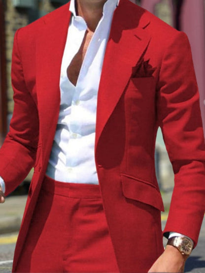 Men's Business Double Breasted Side Suit Two-Piece Suit