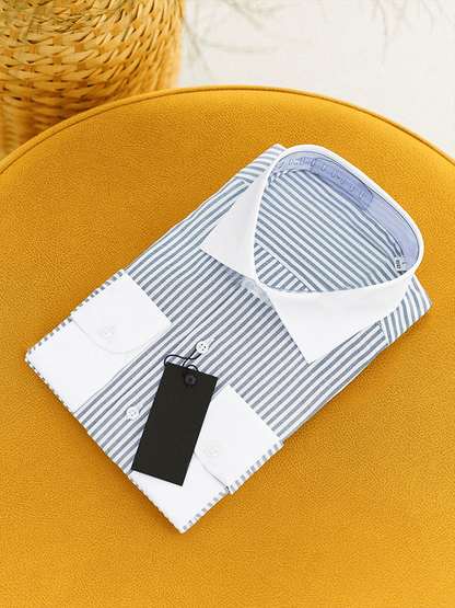 Men's Striped Business Casual Shirt