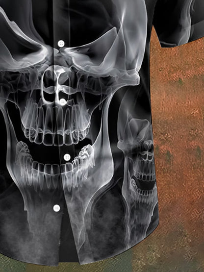 Men's Skull Print Casual Shirt