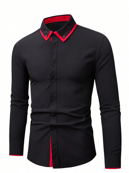 Men's Business Casual Long Sleeve Shirt