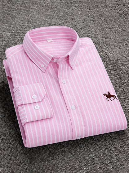 Men's Business Cotton Striped Shirt