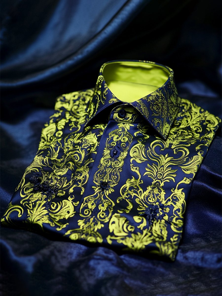 Men's Satin Luxe Long Sleeve Button Down Shirt