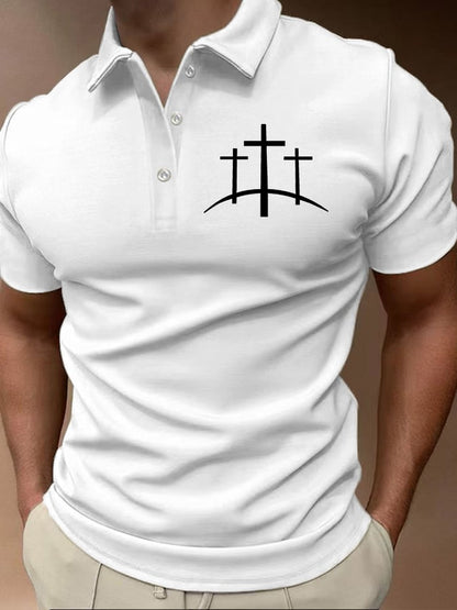 Men's Faith Printed Casual Polo Shirt