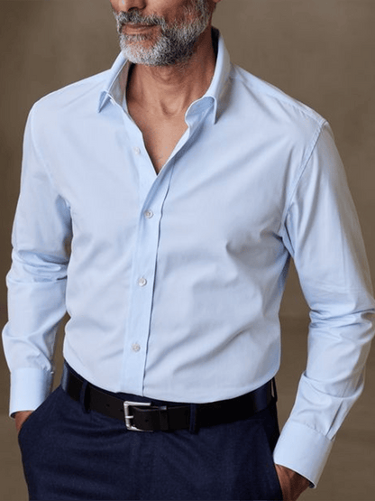 Men's Solid Color Design Business Casual Shirt