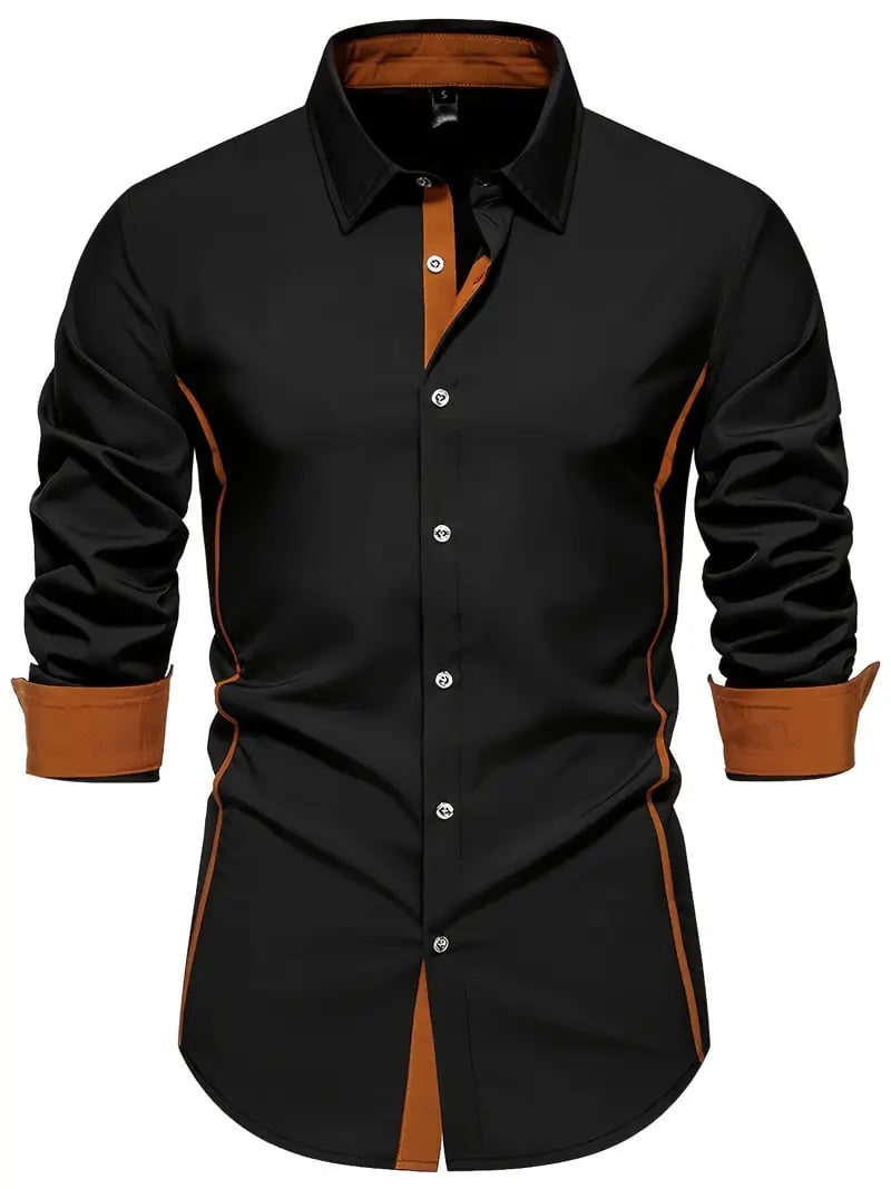 Men's Street Style Business Casual Printed Long Sleeve Shirt