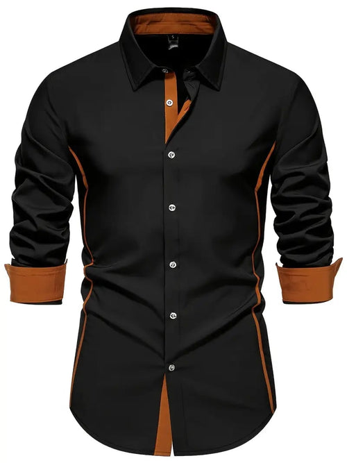 Men's Street Style Business Casual Printed Long Sleeve Shirt