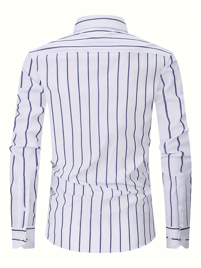Men's Striped Business Casual Shirt