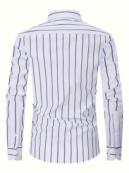 Men's Striped Business Casual Shirt
