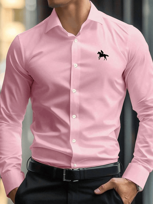 Men's Plaid Business Long Sleeve Shirt