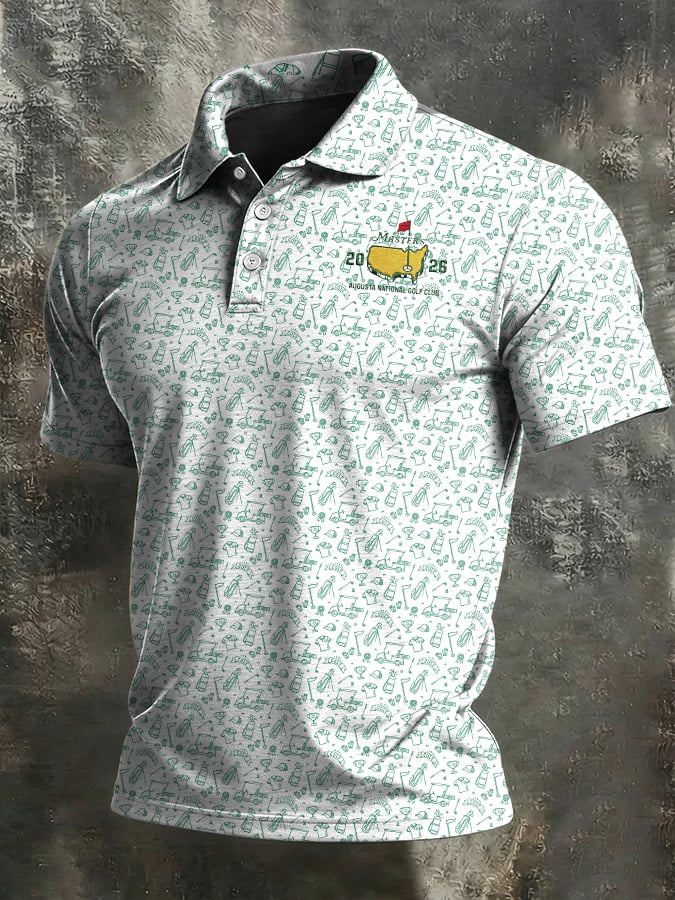 Men's Casual Golf-Print Polo Shirt