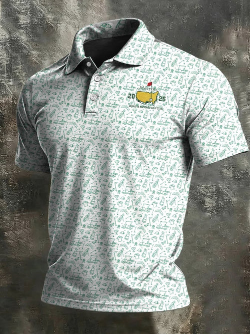 Men's Casual Golf-Print Polo Shirt