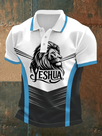 Men's Retro Faith Casual Printed Polo Shirt