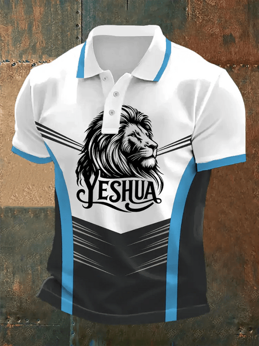 Men's Retro Faith Casual Printed Polo Shirt