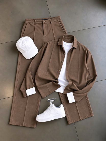 Men's Long-Sleeve Shirt and Pants Set