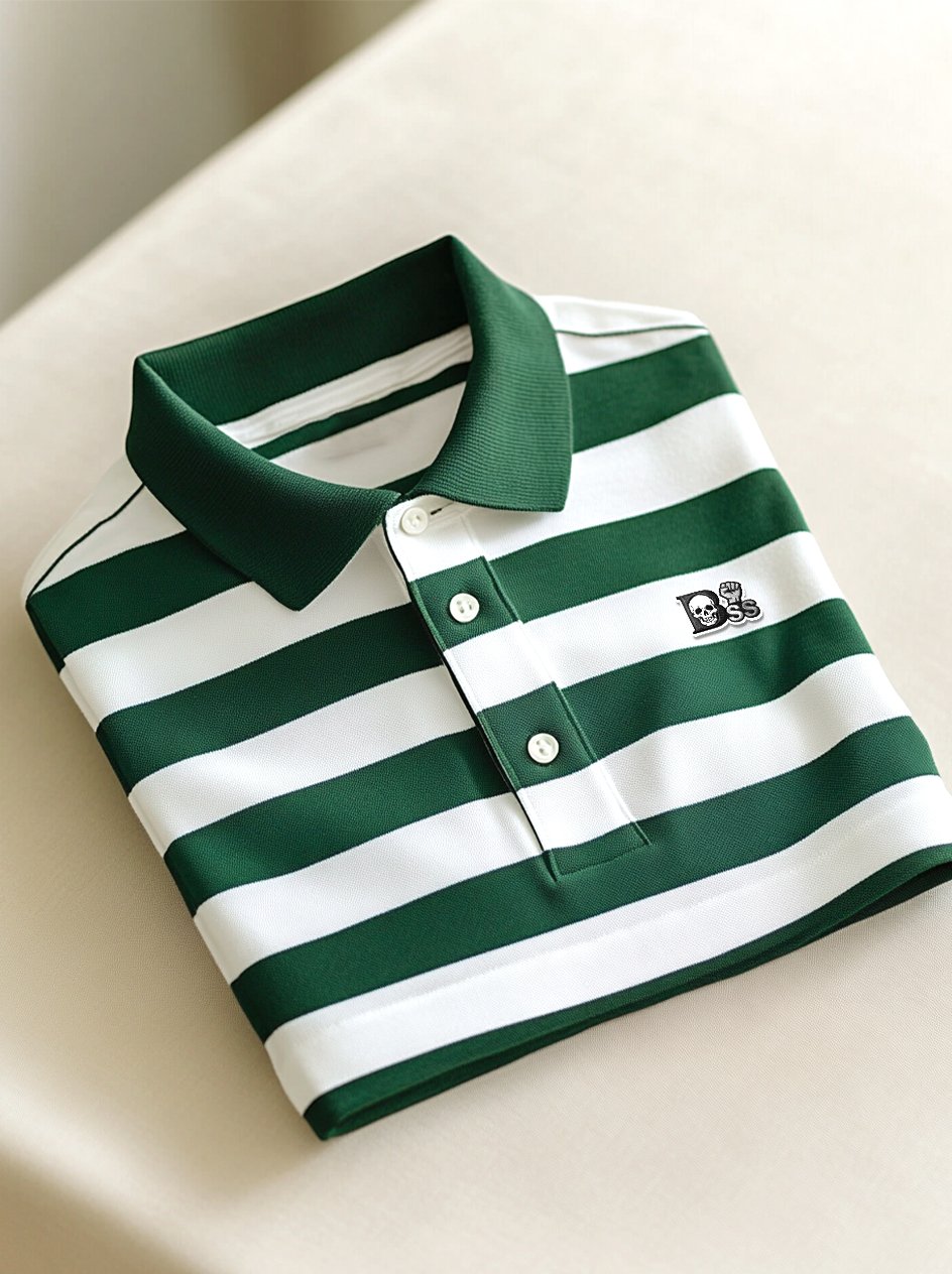 Men's Business Casual Button Short Sleeve Polo Shirt