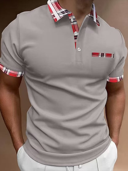 Short Sleeve Printed Pullover Polo Shirt