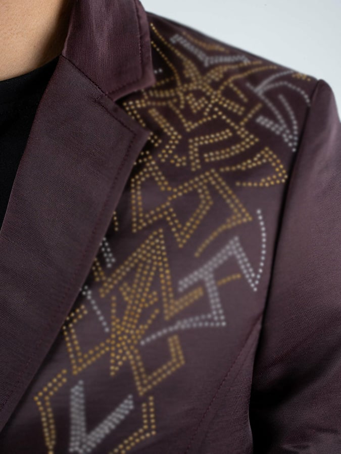 Men's Fashion Commuter Print Design Suit Jacket