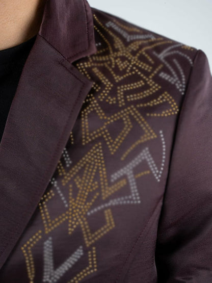 Men's Fashion Commuter Print Design Suit Jacket