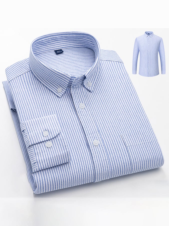 Men's Business Cotton Striped Shirt