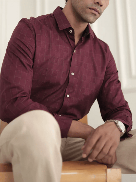Men's Plaid Business Casual Shirt