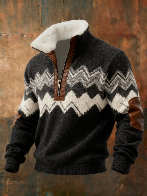 Men's Retro Print Casual Sweatshirt