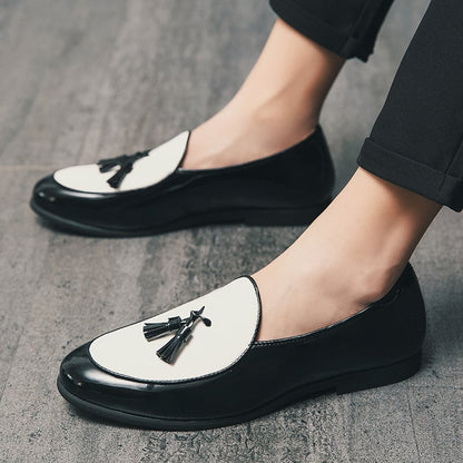 Men'S Casual Fashion British Shiny Leather Shoes