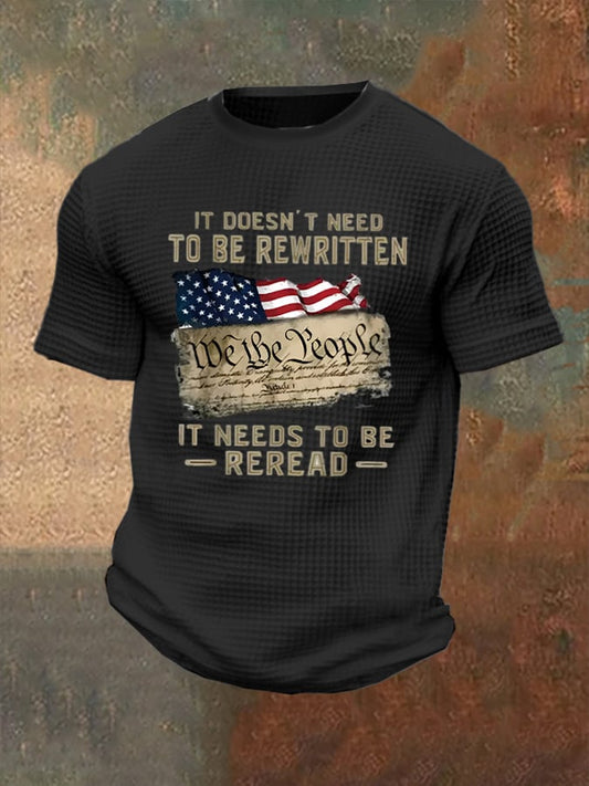 Men's We The People Print Casual Waffle T-Shirt