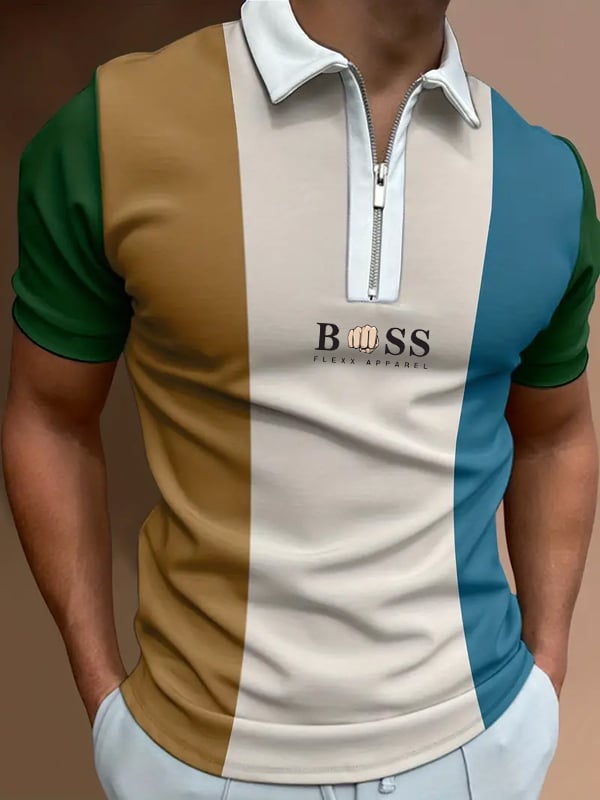Casual Men'S Zipper Polo