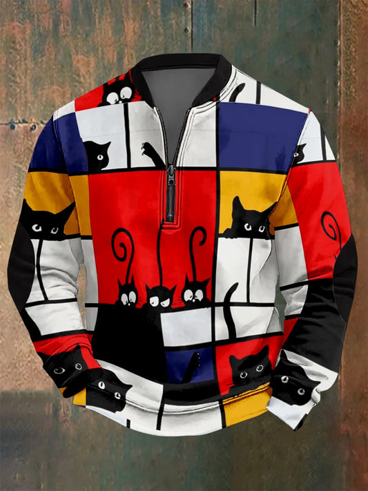 Men's Hawaiian Abstract Geometric Print Sweatshirt