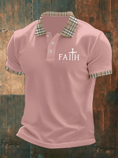 Men's Faith Printed Casual Polo Shirt