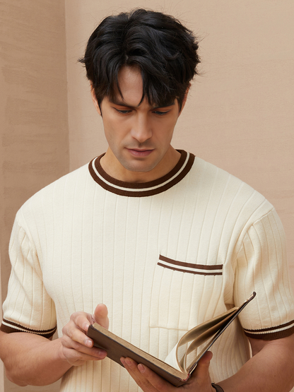 GentleKnit Vintage Style Short Sleeve Knitted T-Shirt