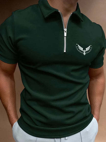 Casual Men'S Zipper Polo