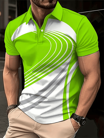 Men's Golf Casual Printed Casual Polo Shirt