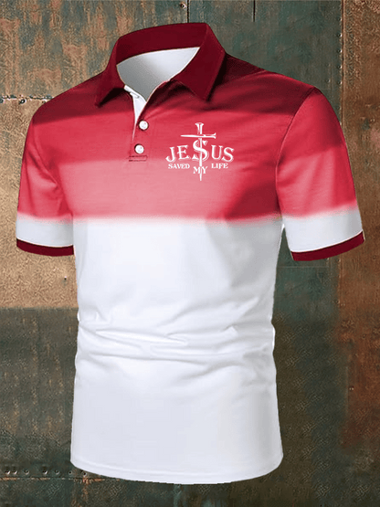 Men's Faith Printed Casual Polo Shirt