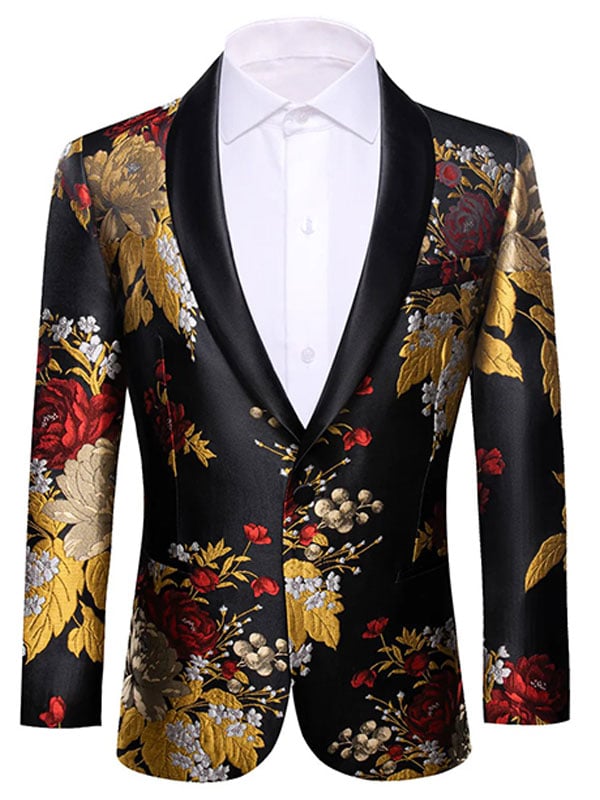 Men's Printed Gilt Blazer