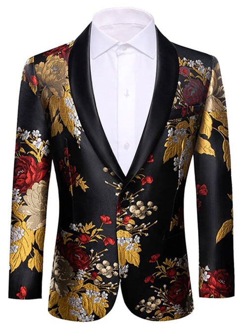 Men's Printed Gilt Blazer