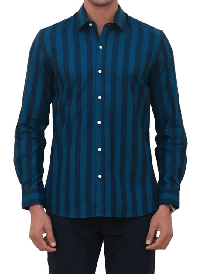 Men's Striped Business Casual Shirt