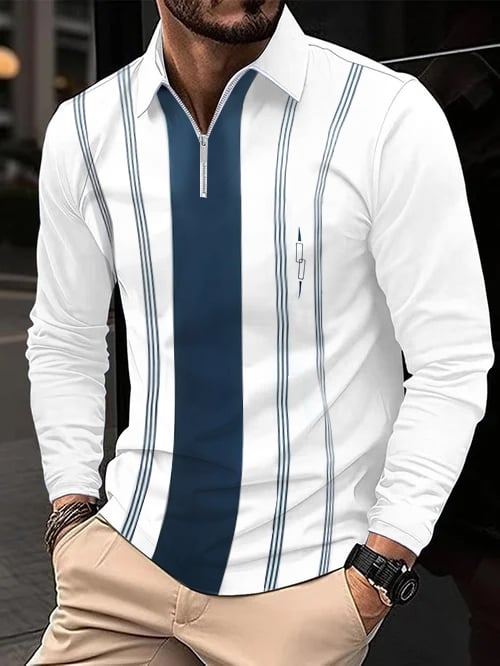 Men's Contrast Casual Polo Shirt