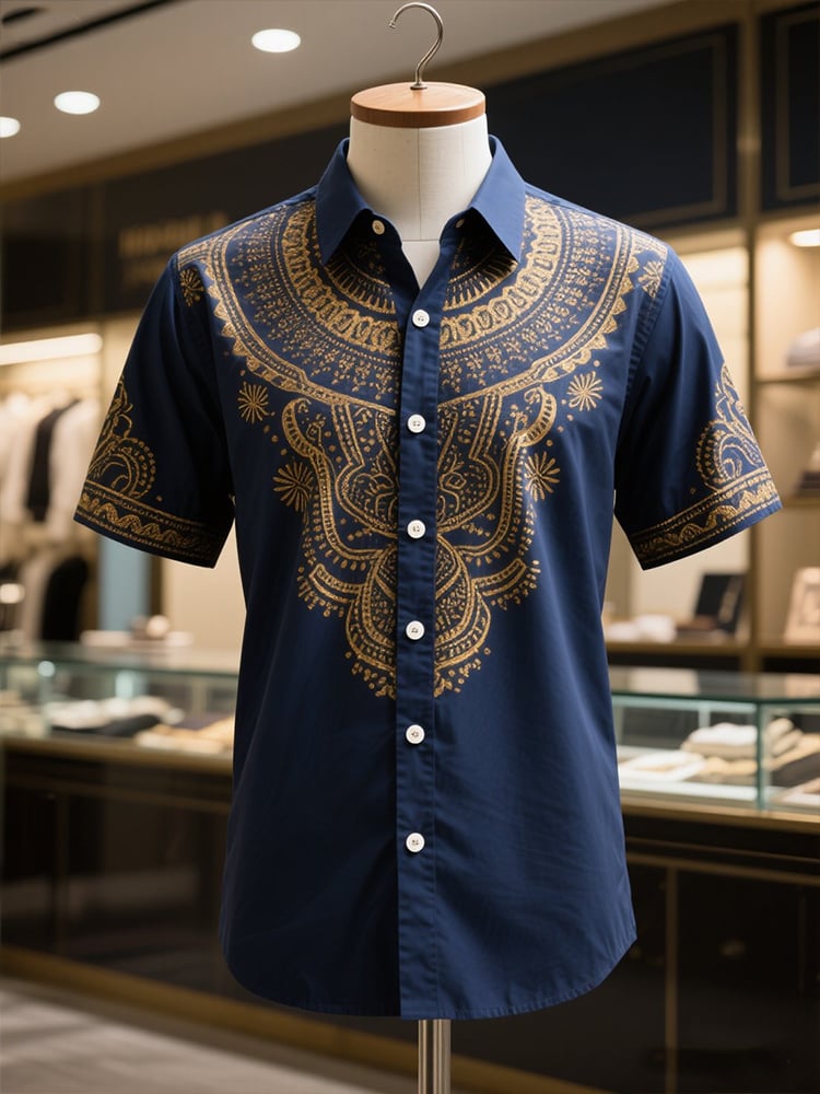 Men's Business Casual Lapel Short Sleeve Shirt