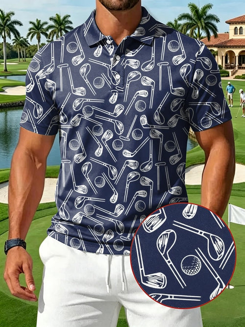 Golf Club Men's Printed Casual Polo Shirt