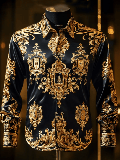 Men's Satin Luxe Long Sleeve Button Down Shirt