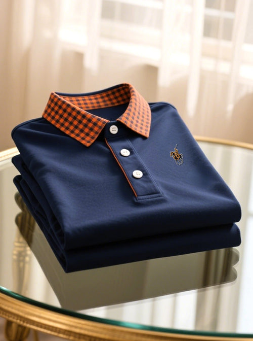 Men's Business Casual Button Short Sleeve Polo Shirt