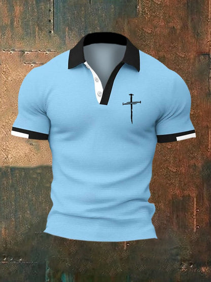 Men's Casual Contrast Color Faith Polo